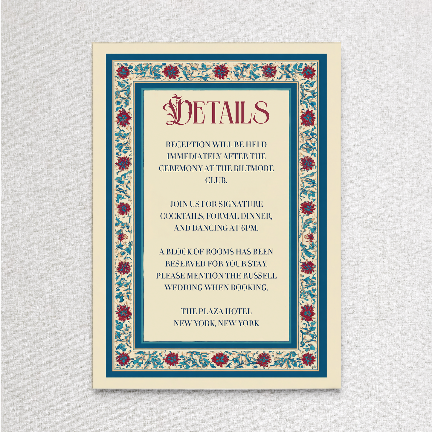 The Gilded Age | Details Details Card