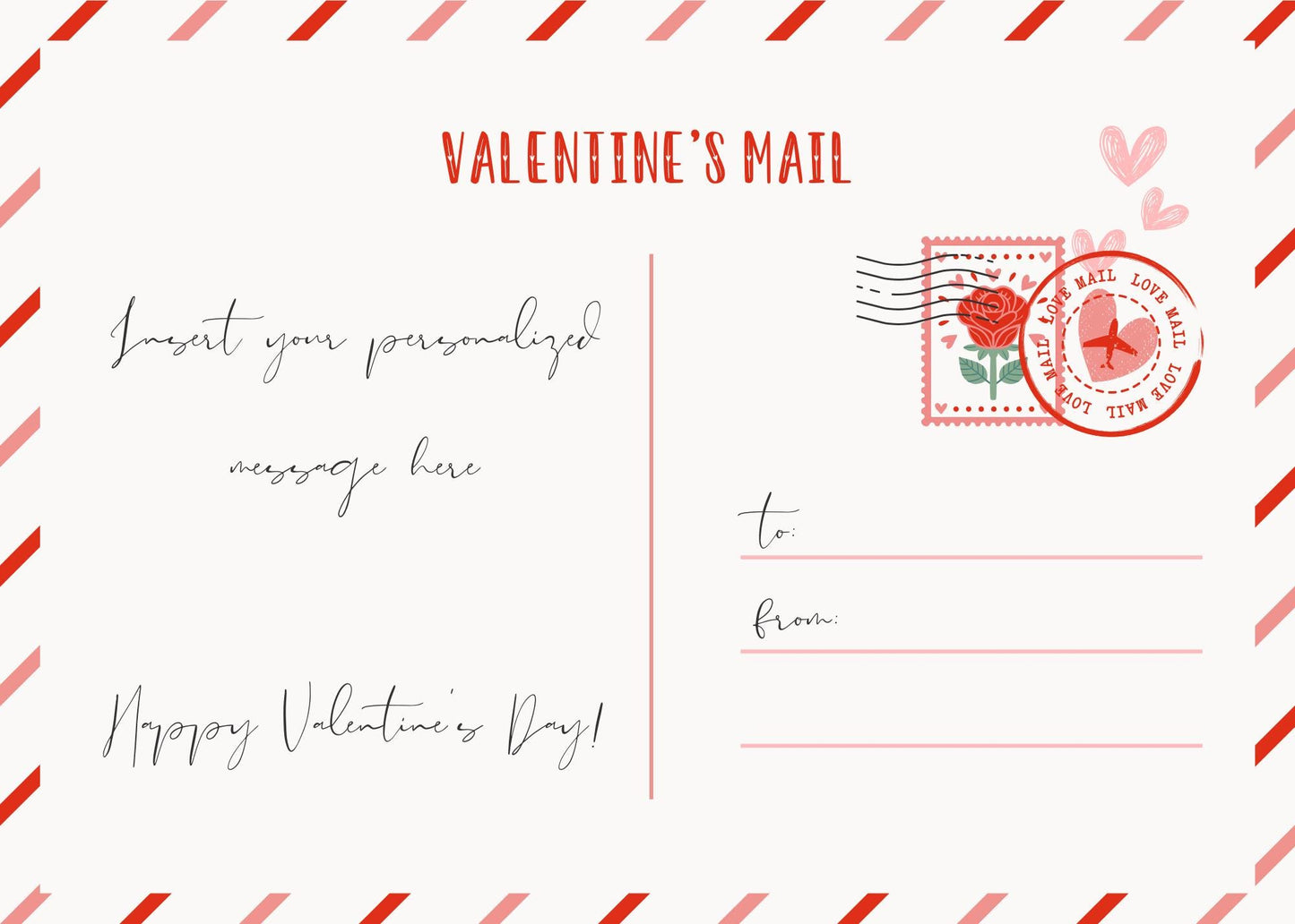 XOXO Personalized Postcard