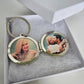 Double Photo Locket Keychain personalized keychain engraved