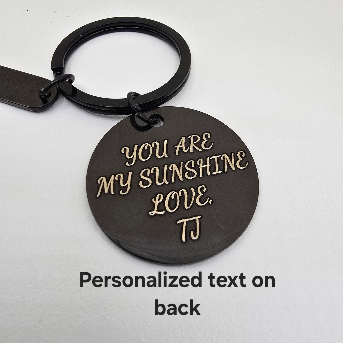 Personalized Photo Engraved Black Stainless Steel Keychain personalized keychain engraved