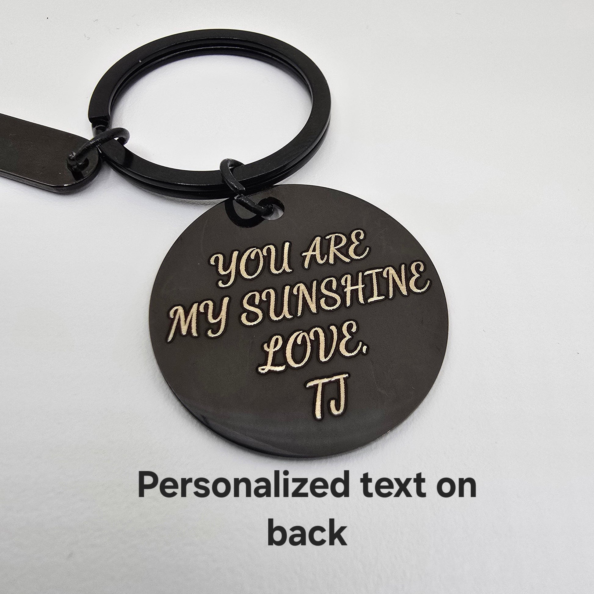 Personalized Photo Engraved Black Stainless Steel Keychain personalized keychain engraved