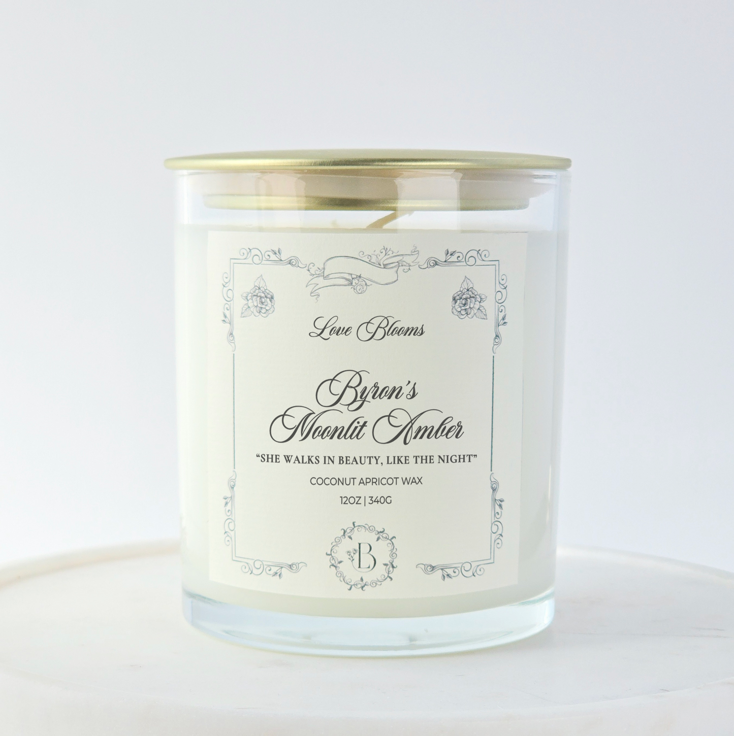 Byron's Moonlit Amber | Poetry Collection Scented Candle 12oz Candle