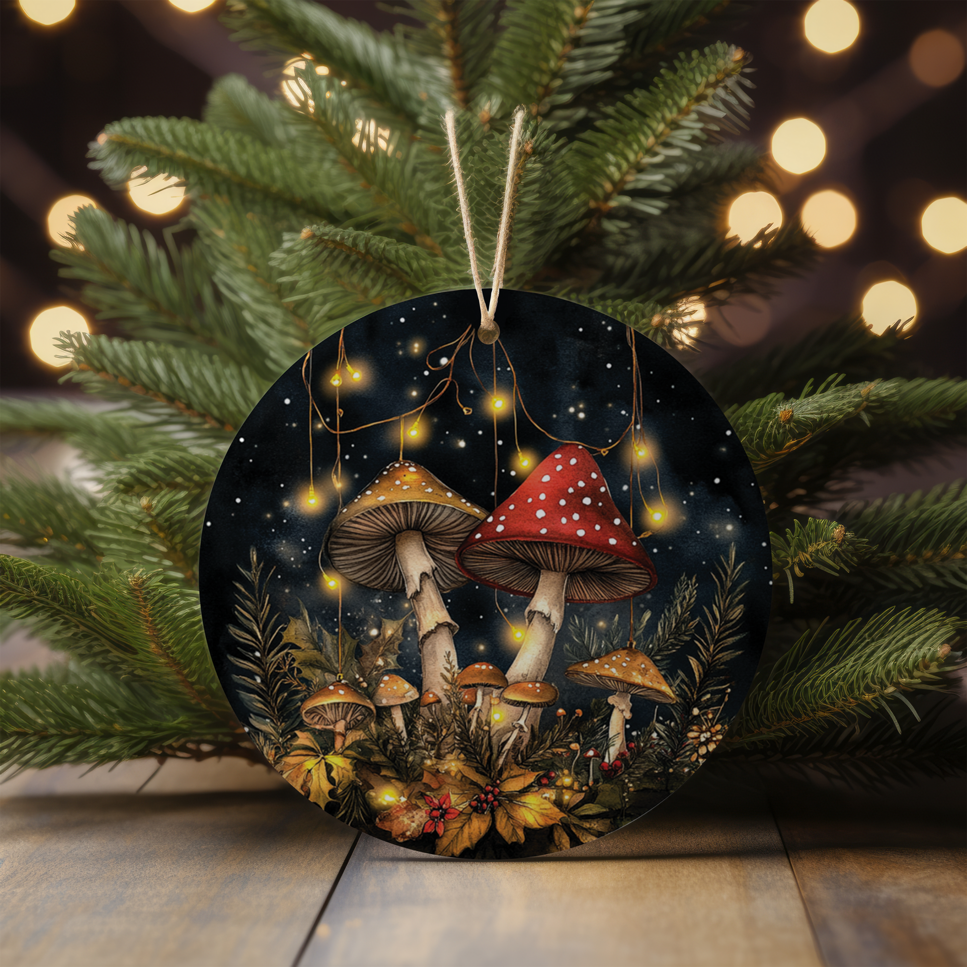 Magical Christmas Mushroom Ornament Holiday Ornament