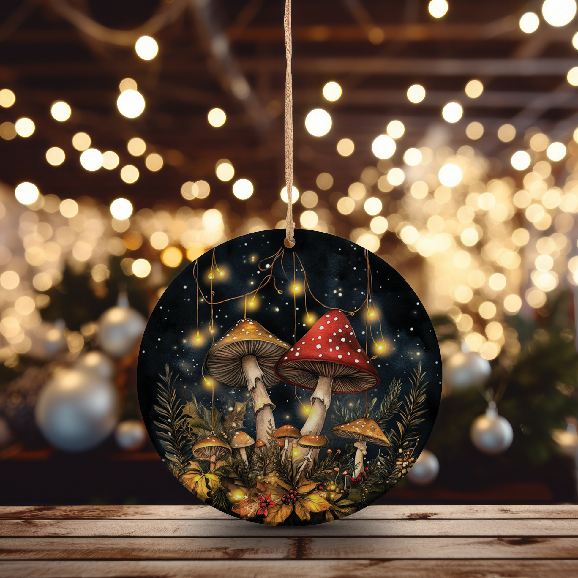 Magical Christmas Mushroom Ornament Holiday Ornament