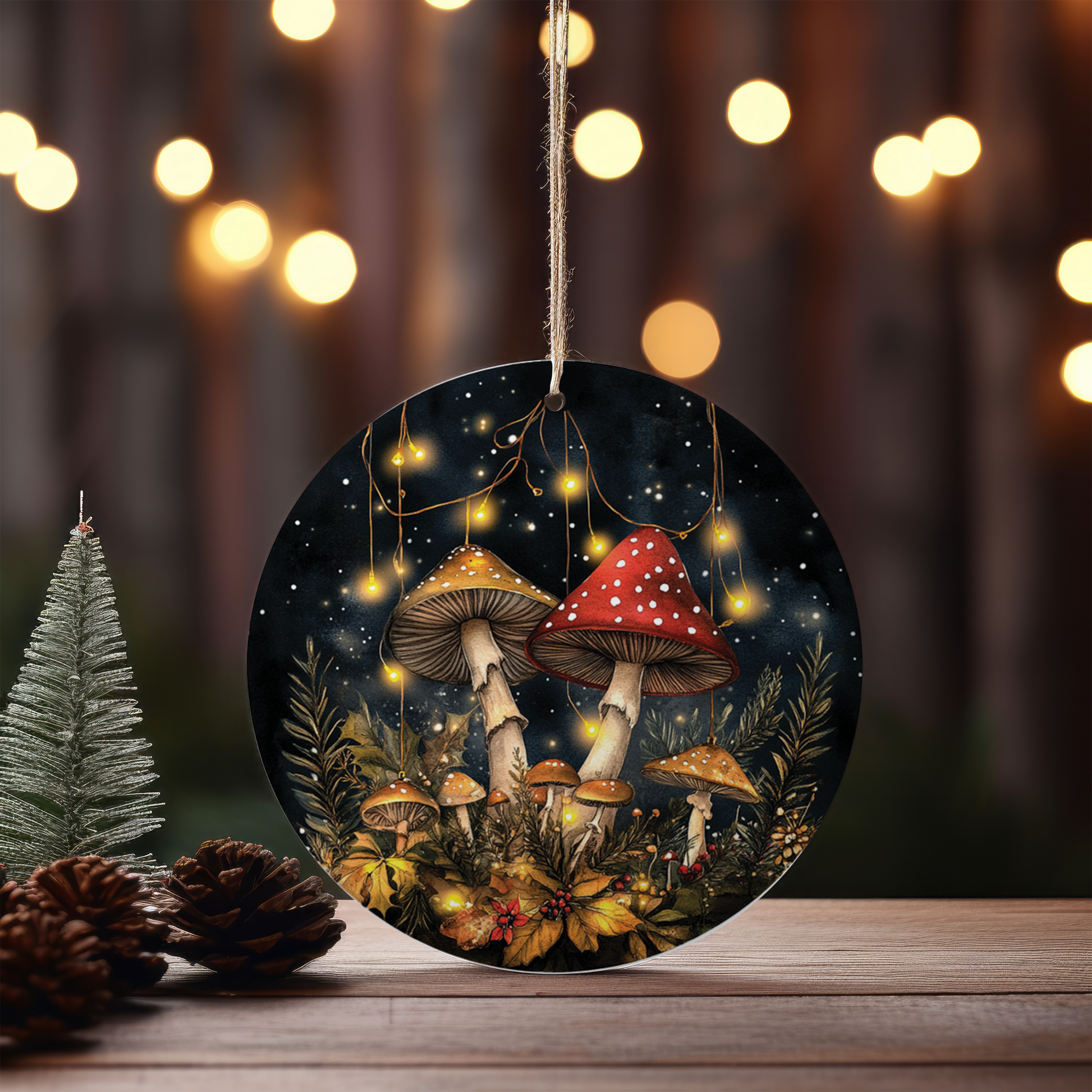 Magical Christmas Mushroom Ornament Holiday Ornament
