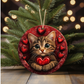 3D Effect Cat Valentines Day Ornament Holiday Ornament