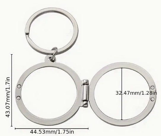 Double Photo Locket Keychain personalized keychain engraved