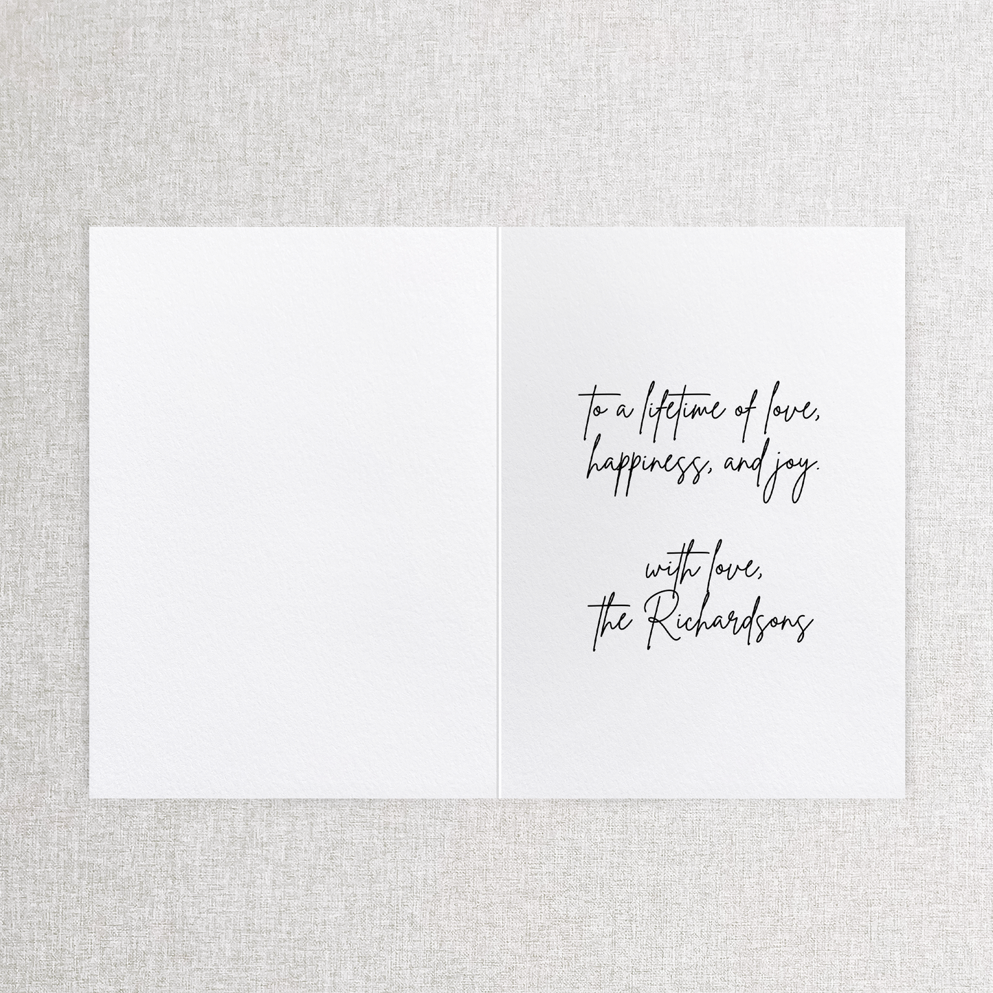 Congratulations Personalized Wedding Card - Custom Color & Text