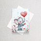 Elephant Heart Balloon Card | Greeting Card