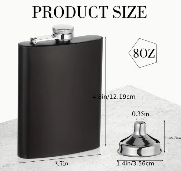 Custom Engraved Flask | Branded 8oz Stainless Steel Flask for Corporate & Client Gifts Hip Flask
