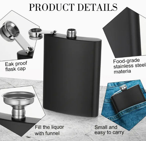 Custom Engraved Flask | Branded 8oz Stainless Steel Flask for Corporate & Client Gifts Hip Flask