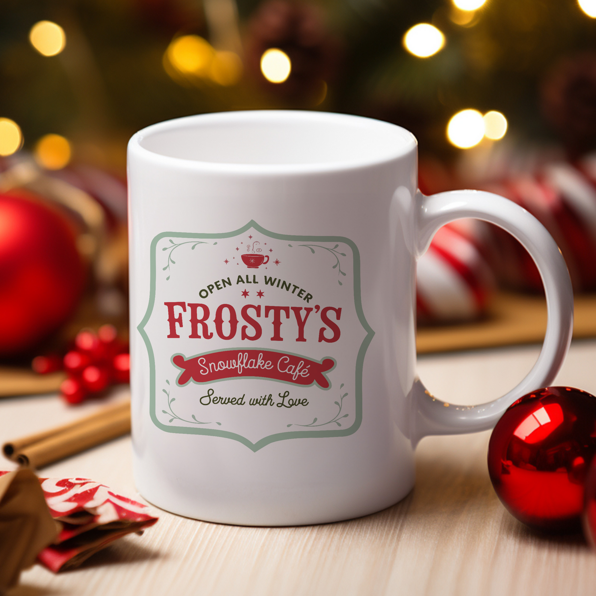 Frosty's Snowflake Cafe | 12oz Mug Holiday Mug