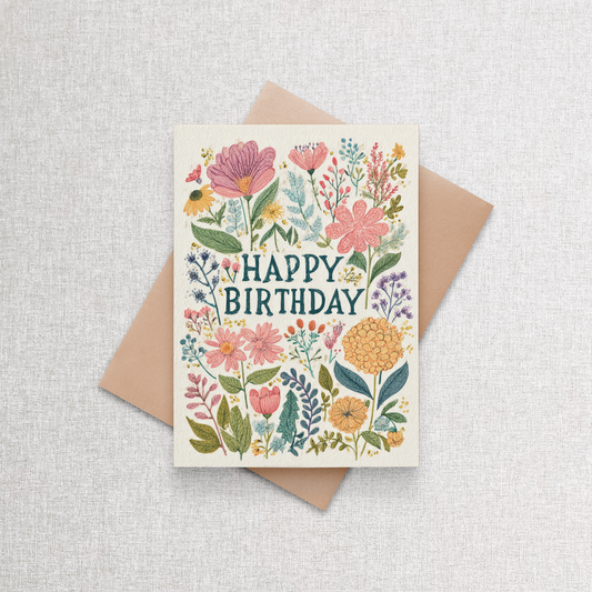 Happy Birthday Floral | Greeting Card Greeting Card