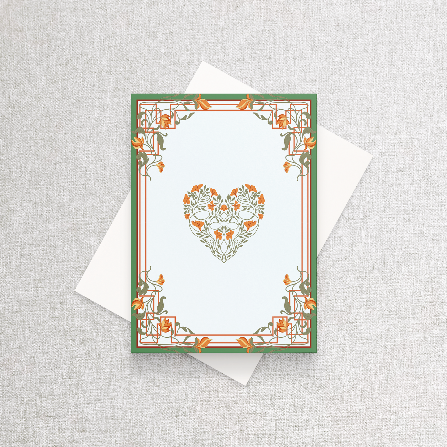 True Work of Heart Green | Greeting Card