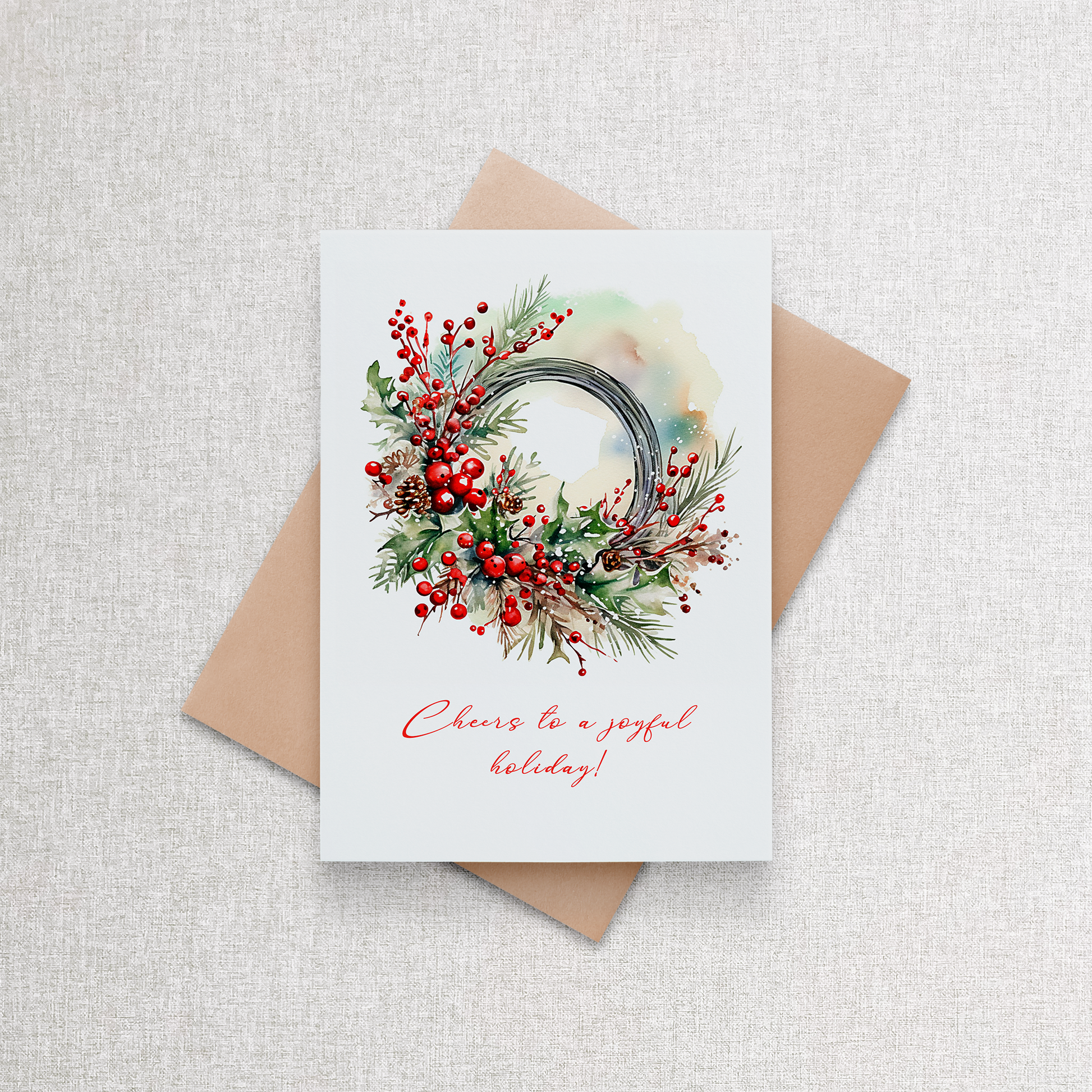 Joyful Wreath | Custom Christmas Card Greeting Card