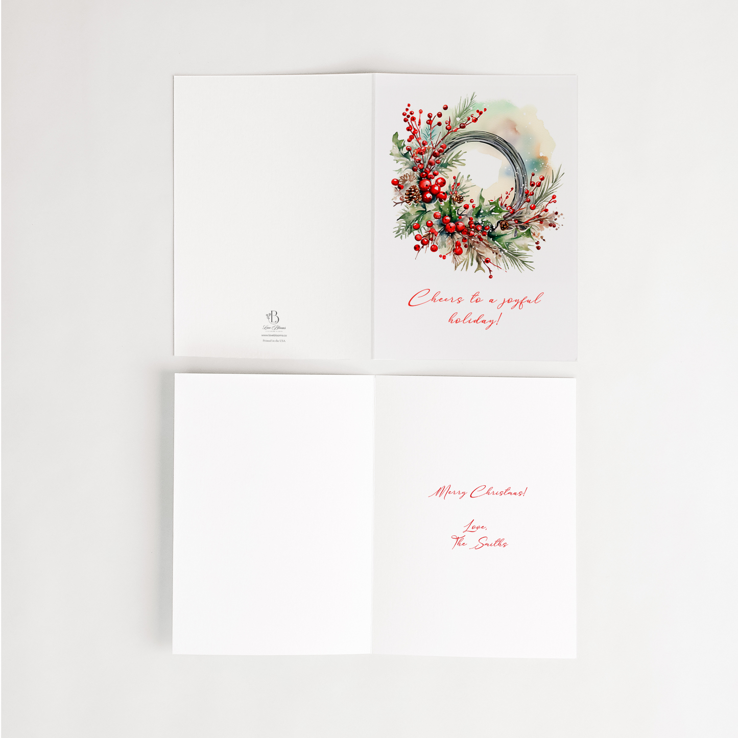 Joyful Wreath | Custom Christmas Card Greeting Card