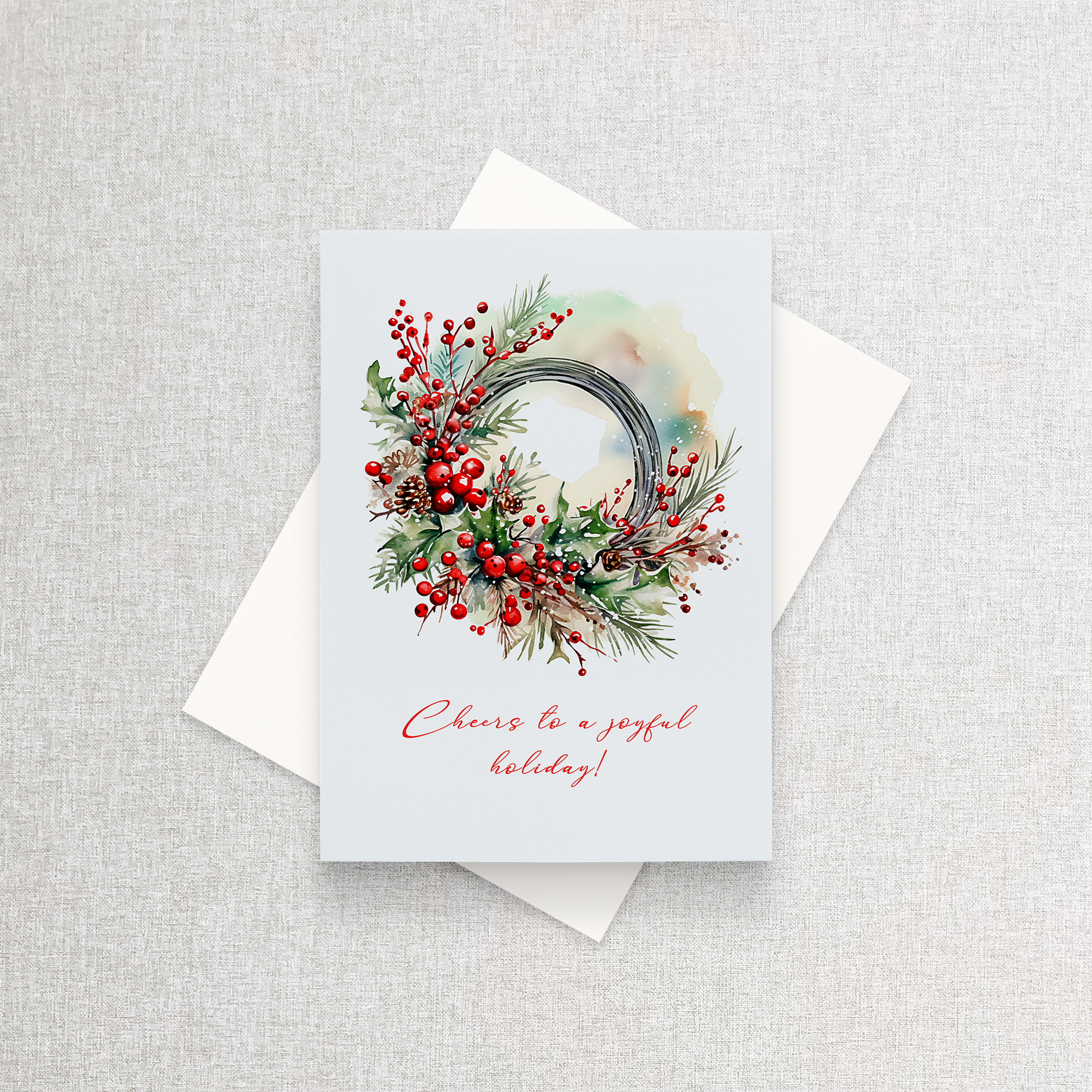 Joyful Wreath | Custom Christmas Card Greeting Card