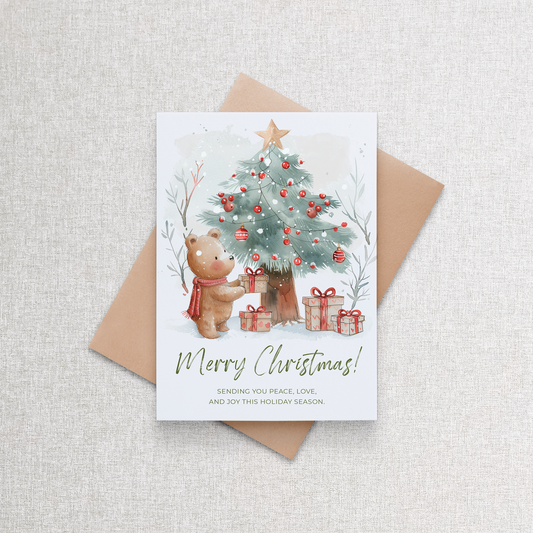 Merry Christmas Bears | Custom Christmas Card Greeting Card