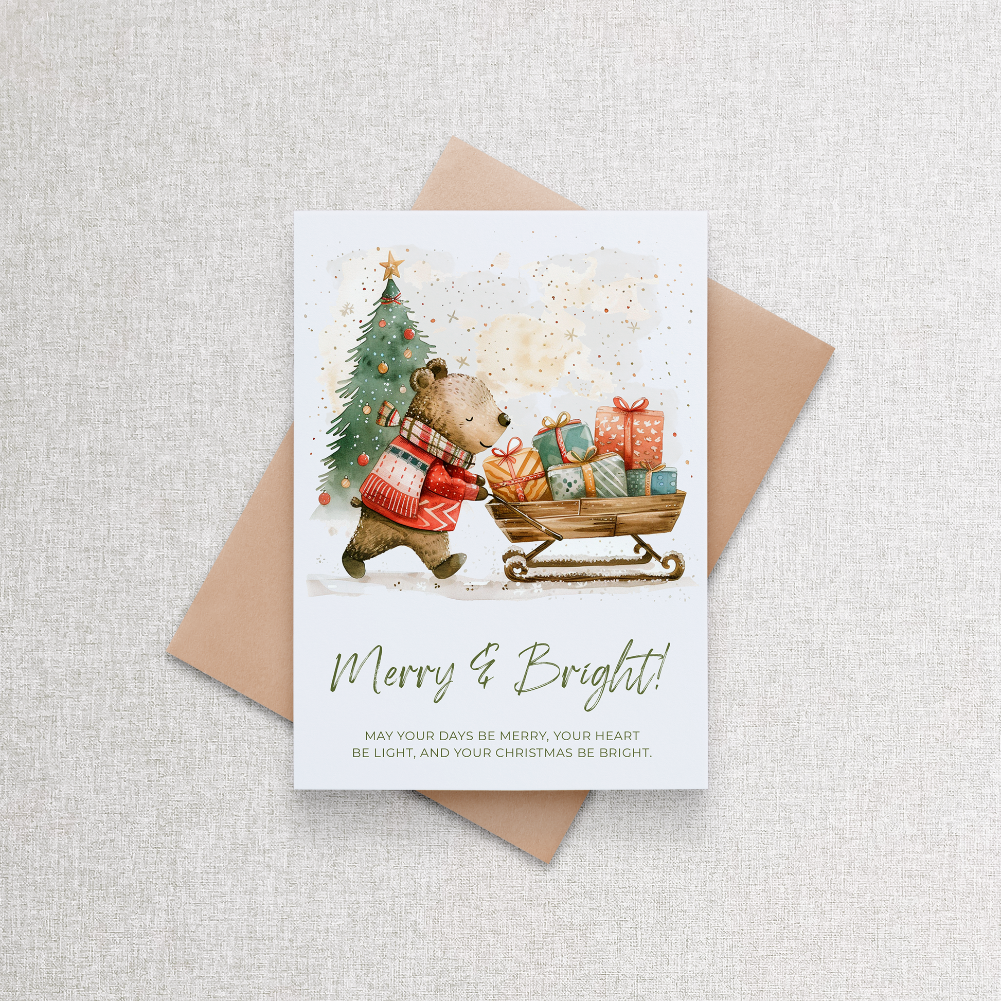 Merry and Bright Christmas | Custom Christmas Card Greeting Card