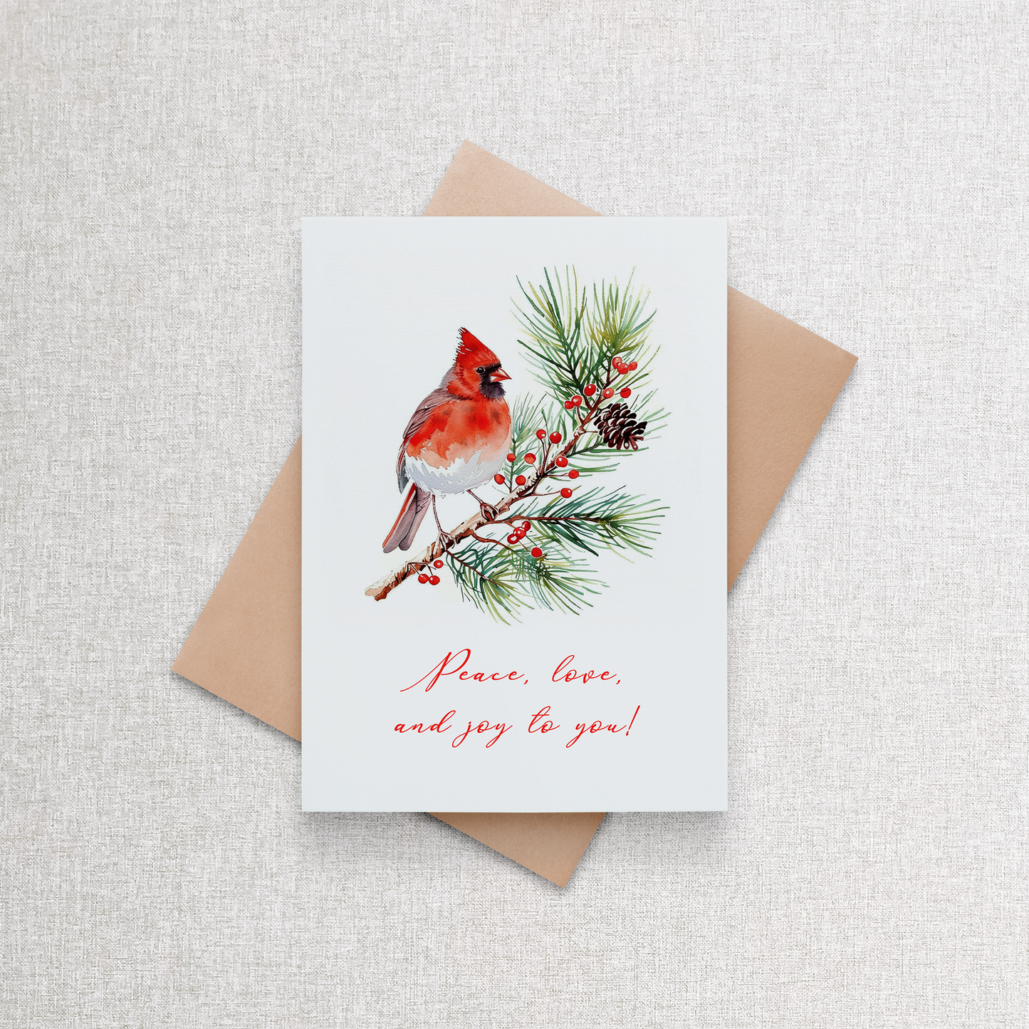 Peace Cardinal | Custom Christmas Card Greeting Card