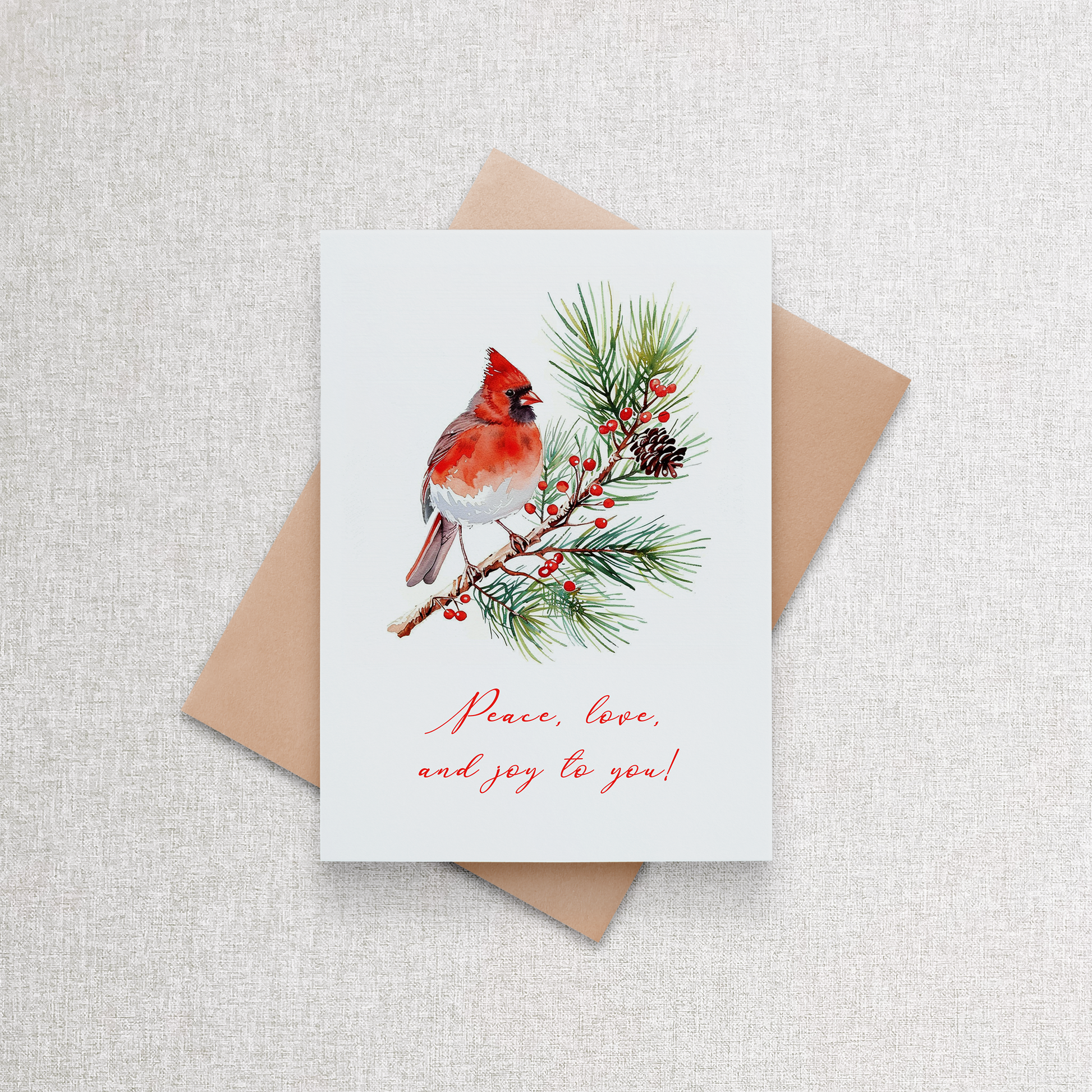Peace Cardinal | Custom Christmas Card Greeting Card