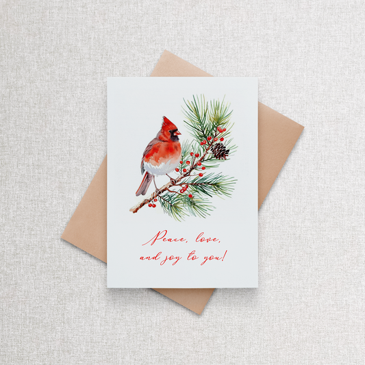 Peace Cardinal | Custom Christmas Card Greeting Card
