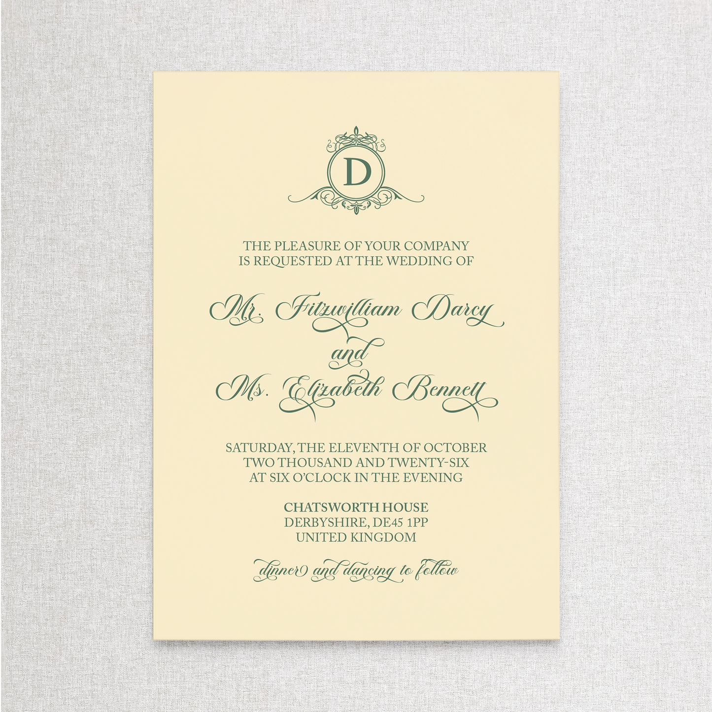 Pride and Prejudice | Invitation Wedding Suite