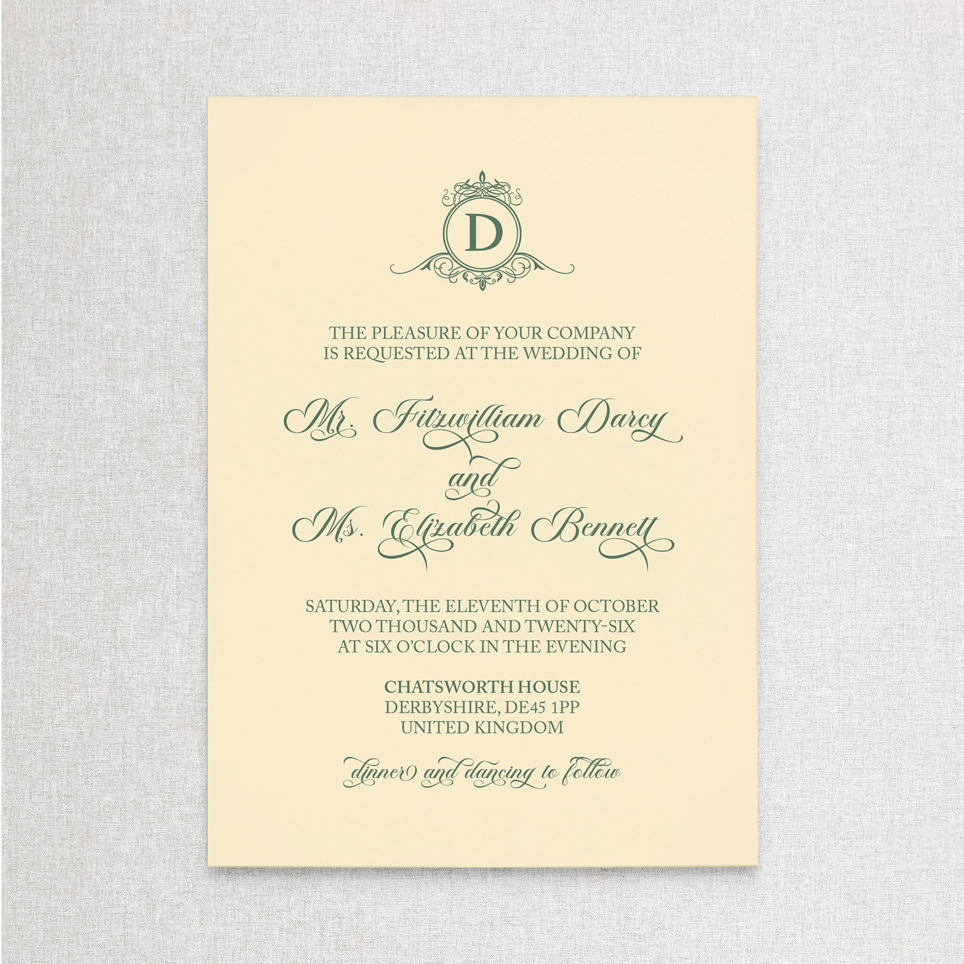 Pride and Prejudice | Invitation Wedding Suite