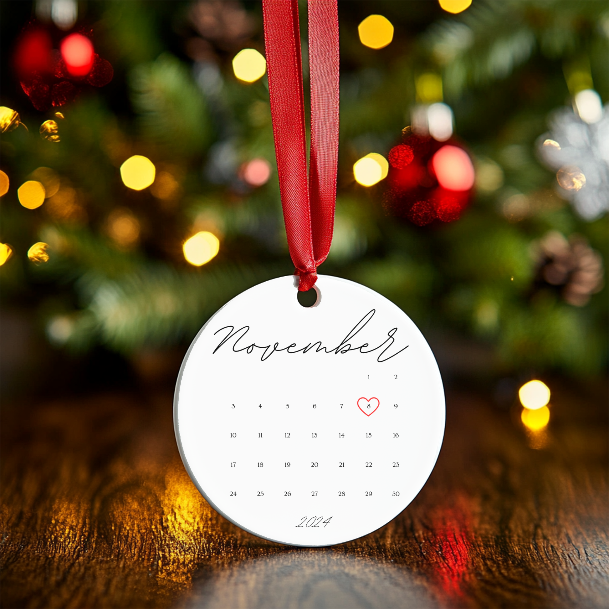 First Christmas Married Custom Calendar Ornament Holiday Ornament