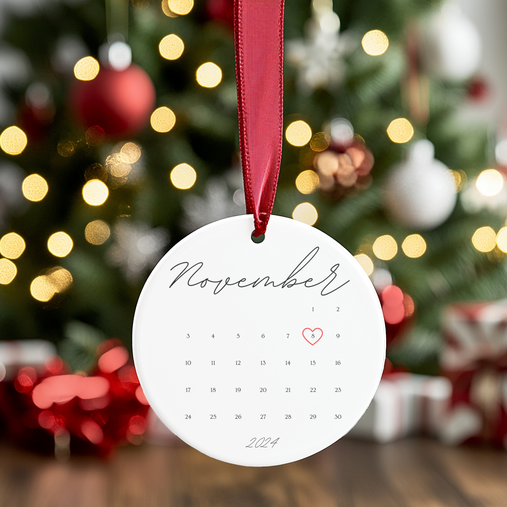First Christmas Married Custom Calendar Ornament Holiday Ornament
