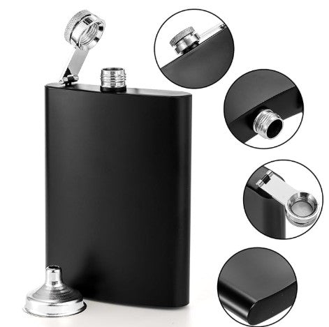 Custom Engraved Flask | Branded 8oz Stainless Steel Flask for Corporate & Client Gifts Hip Flask