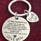To My Daughter | Personalized Stainless Steel Keychain Keychain w heart charm personalized keychain engraved