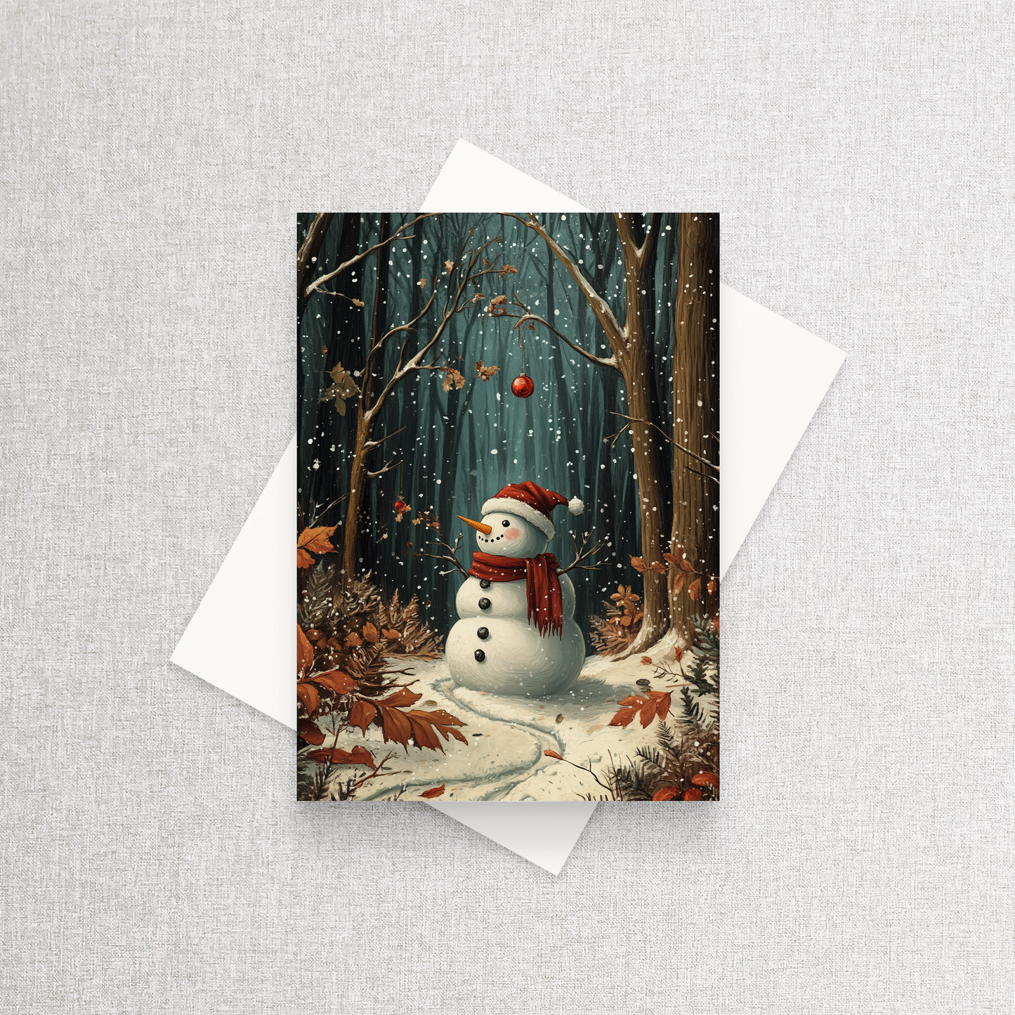 Enchanted Snowman | Custom Holiday Card Set of 12