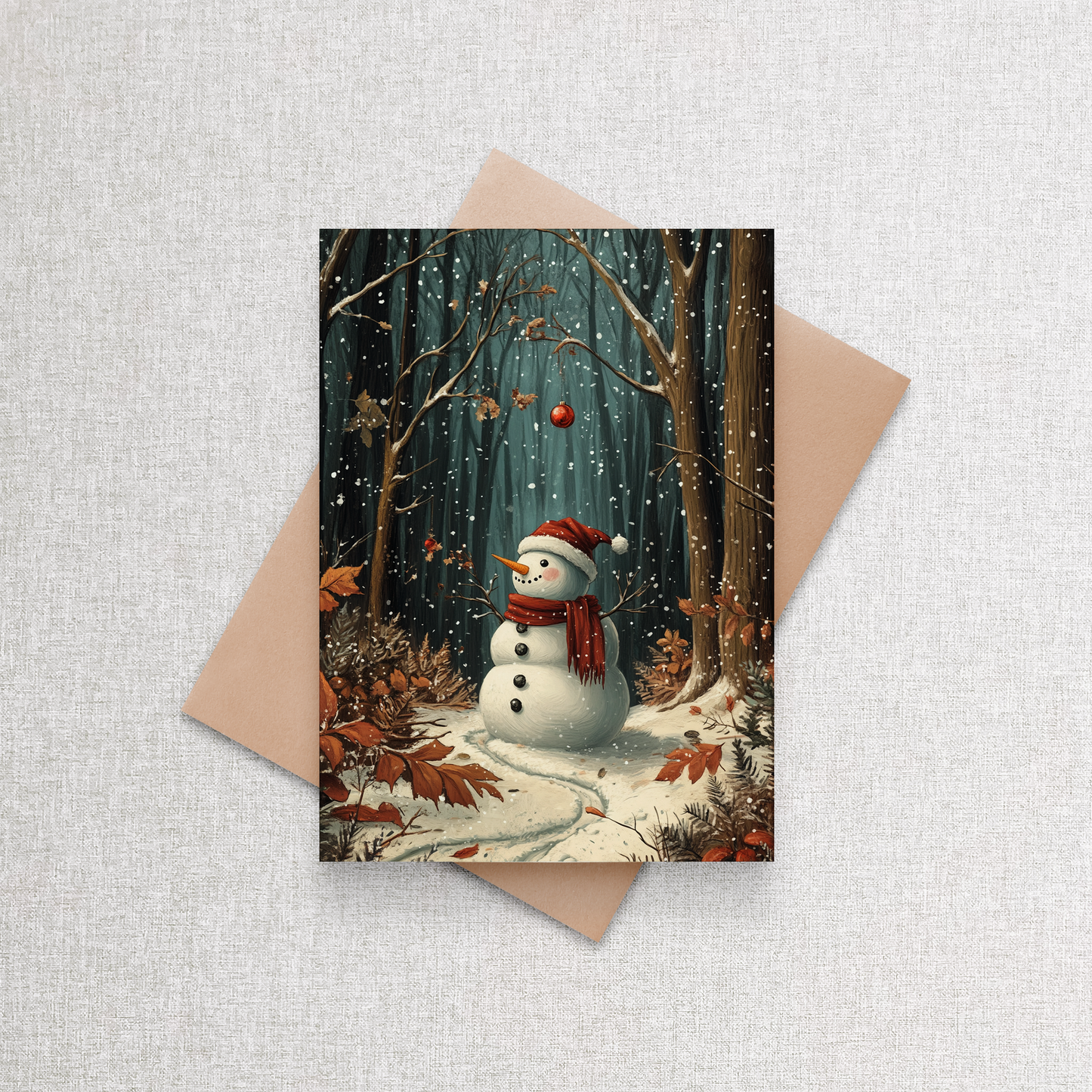 Enchanted Snowman | Custom Holiday Card Set of 12