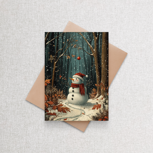 Enchanted Snowman | Custom Holiday Card Set of 12