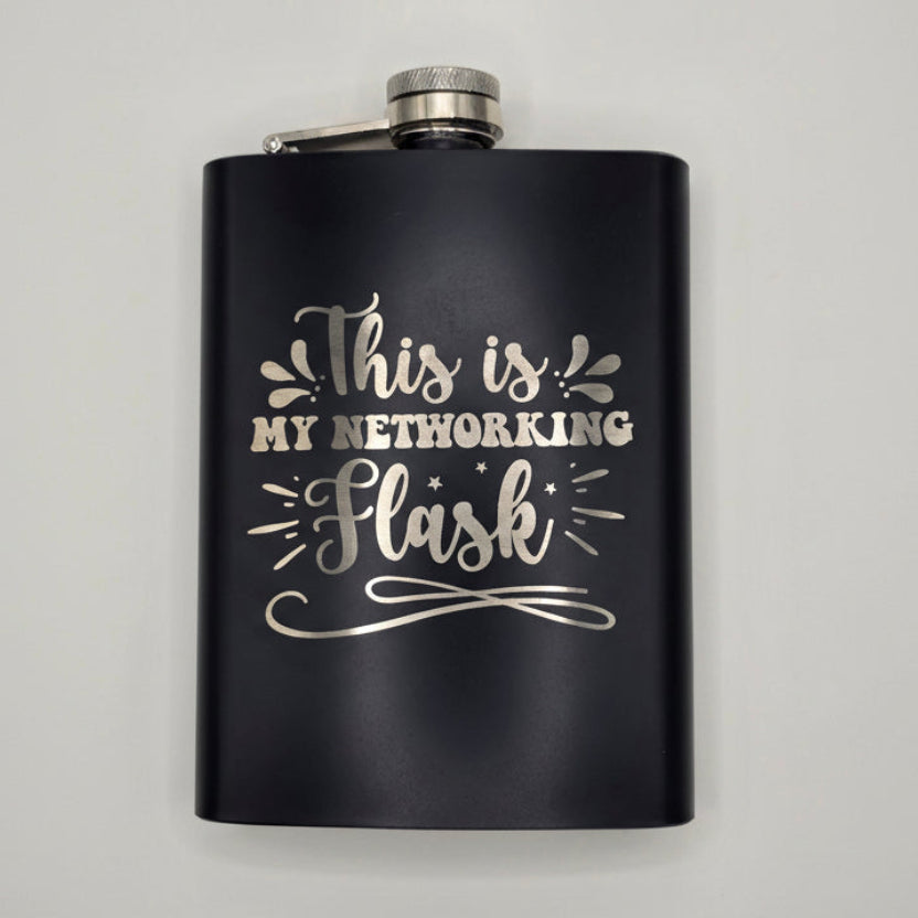 Custom Engraved Flask | Branded 8oz Stainless Steel Flask for Corporate & Client Gifts Hip Flask
