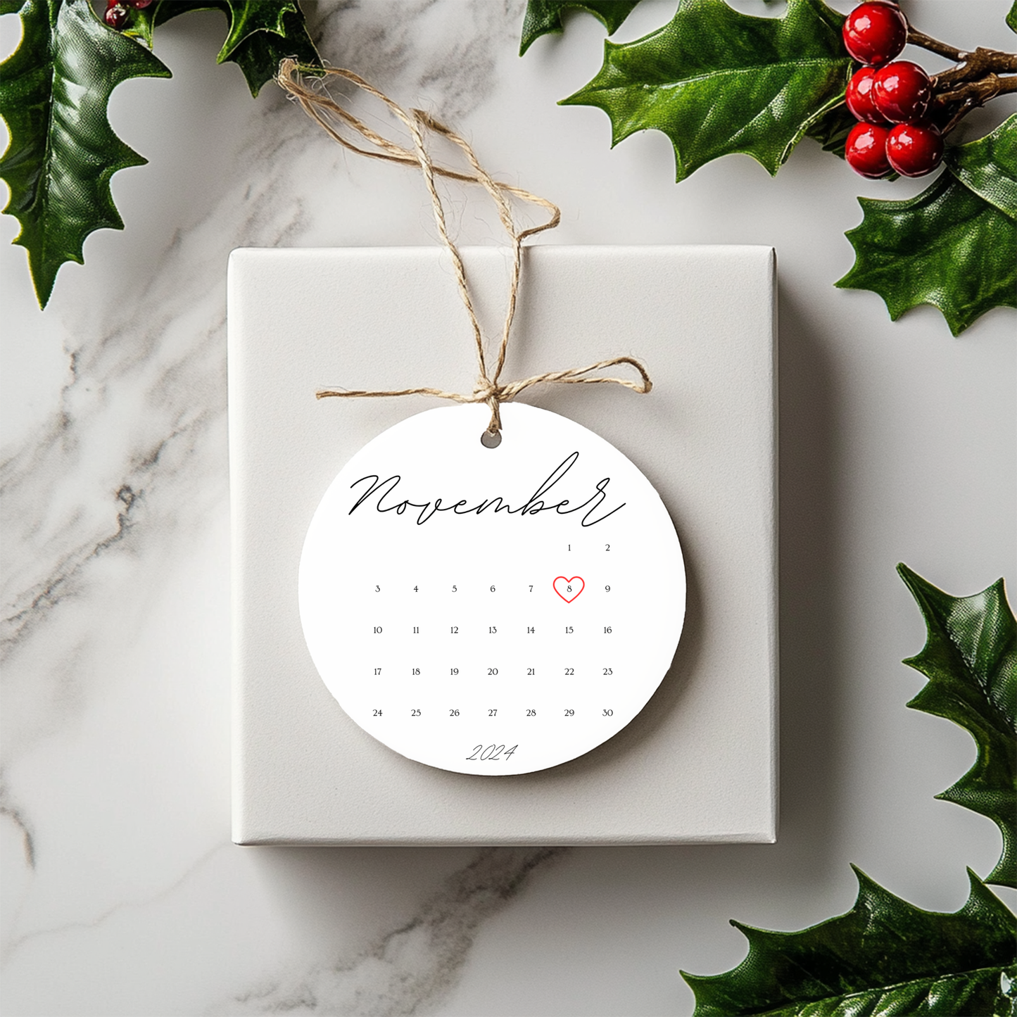 First Christmas Married Custom Calendar Ornament Holiday Ornament