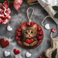 3D Effect Cat Valentines Day Ornament Holiday Ornament