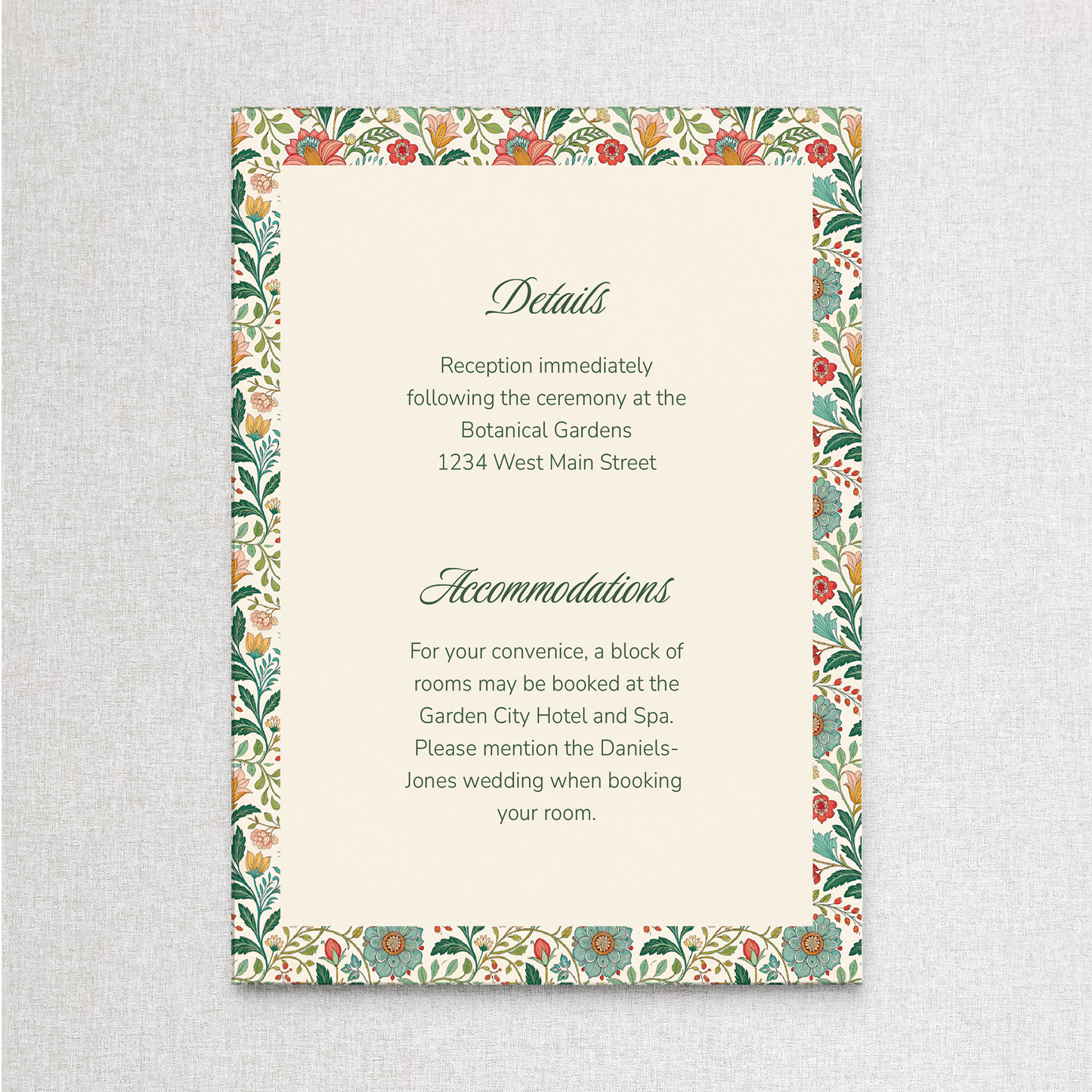 Vintage Garden Party | Details Details Card