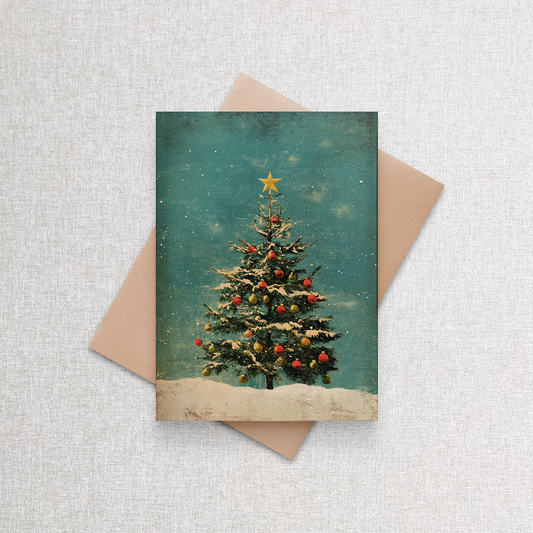 Vintage Christmas Tree | Custom Christmas Card Set of 12