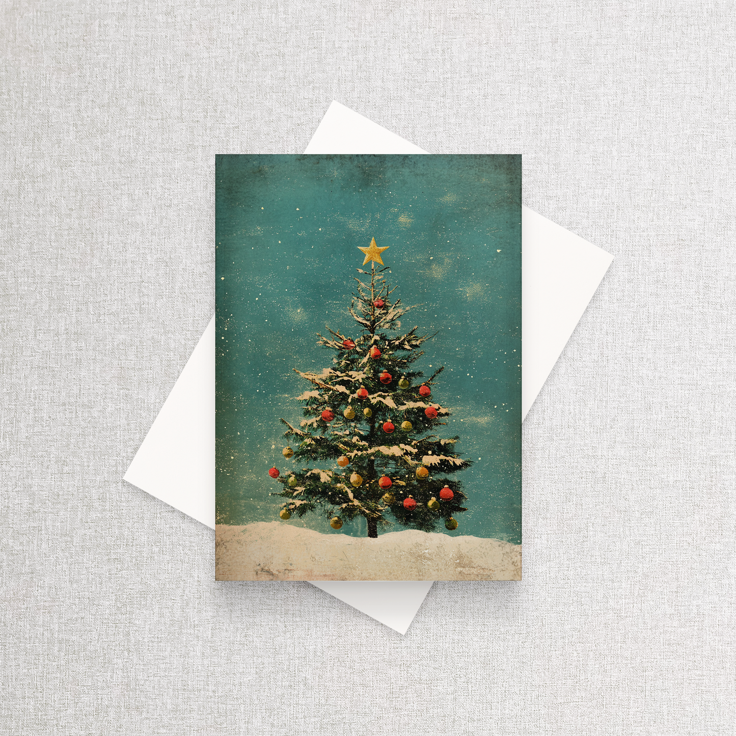 Vintage Christmas Tree | Custom Christmas Card Set of 12