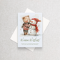 Warm Wishes Bear and Snowman | Custom Christmas Card Greeting Card
