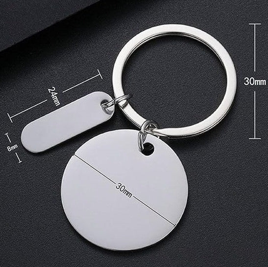 Personalized Photo Engraved Black Stainless Steel Keychain personalized keychain engraved