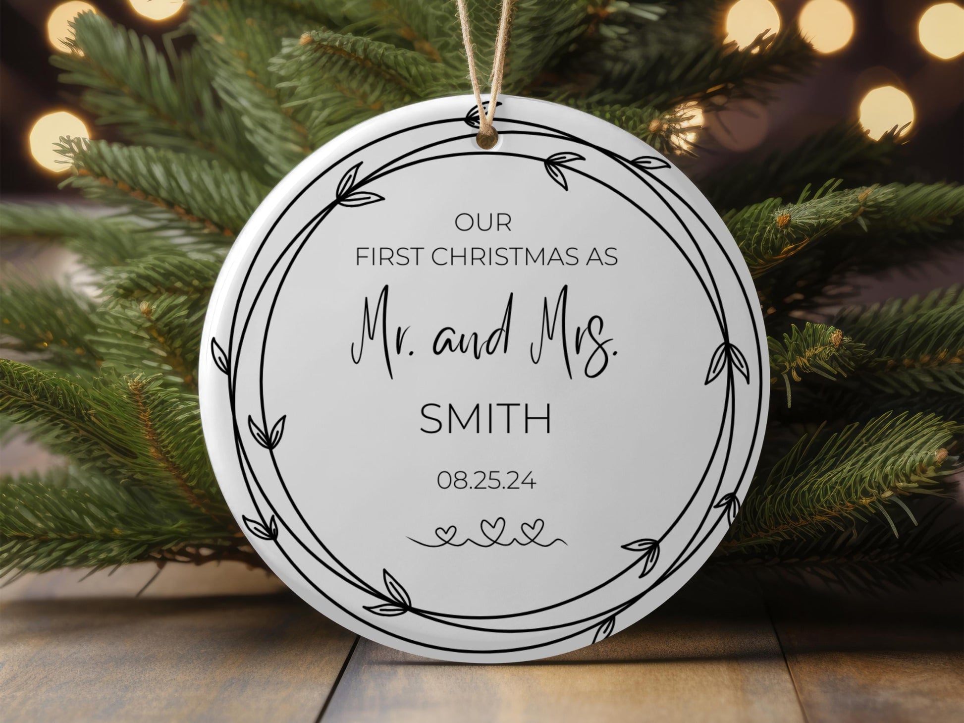 Our First Christmas as Mr. and Mrs. Holiday Ornament Holiday Ornament