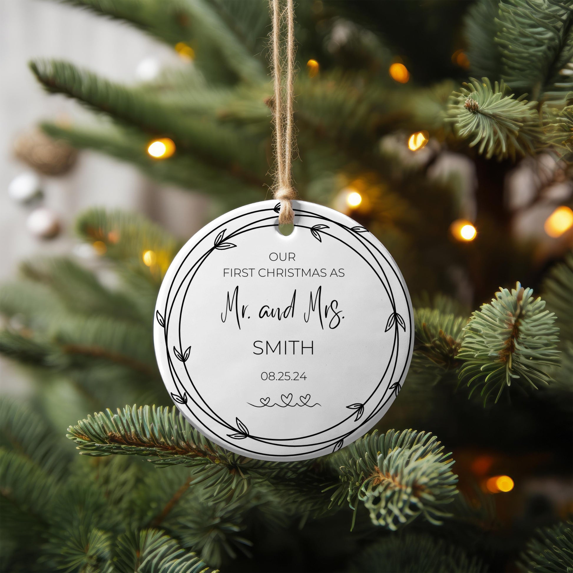 Our First Christmas as Mr. and Mrs. Holiday Ornament Holiday Ornament